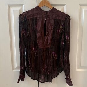 Free People Burgundy and Purple Blouse